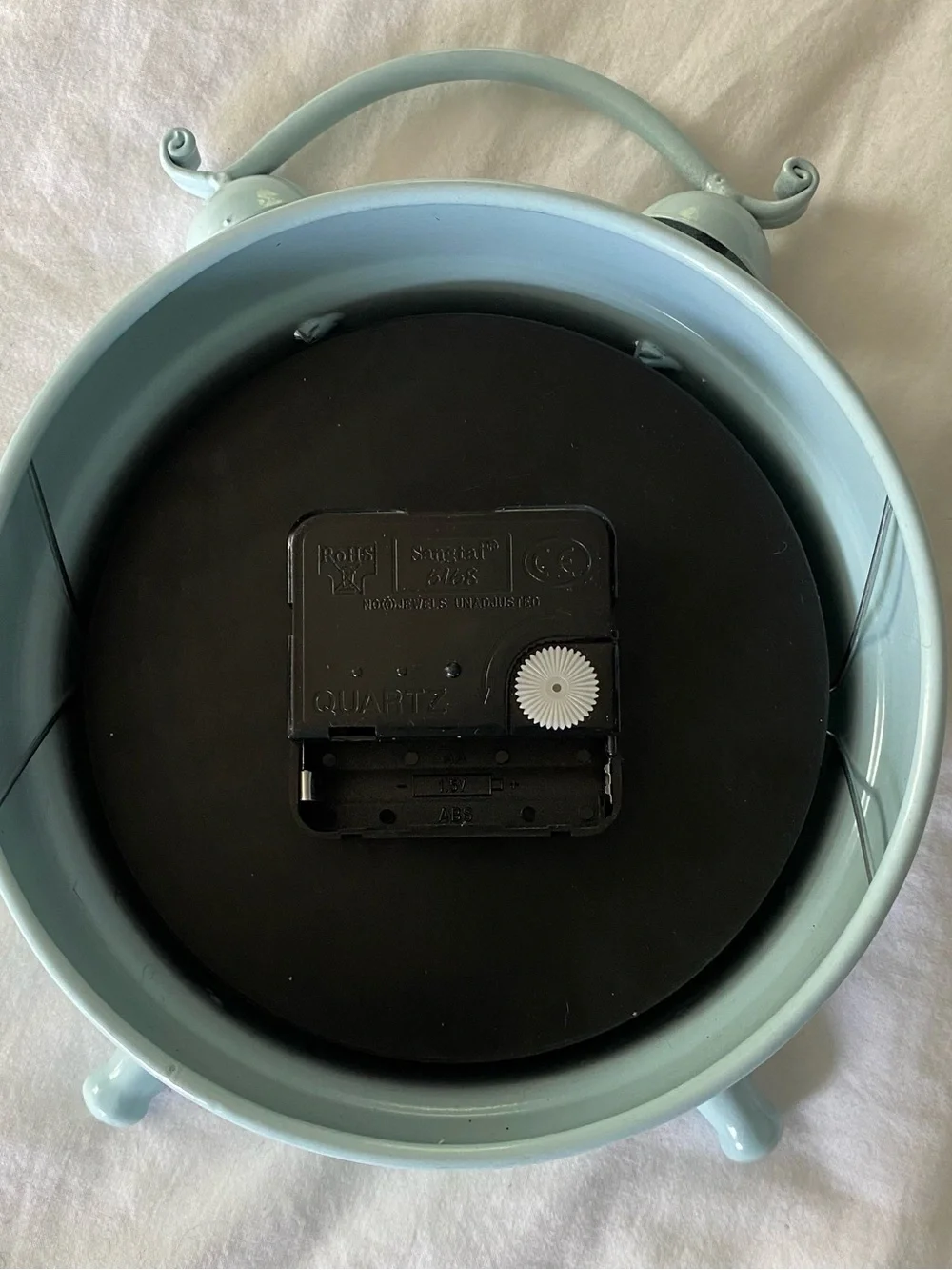 Table clock Vintage Inspired battery Operated 9” turquoise blue Elegant Tested